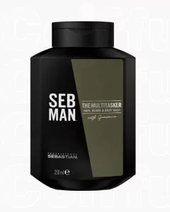 Sebastian Man The Multi-Tasker Hair Body & Beard 250ml - Nettoyant 3en1 Cheveux Barbe Corps