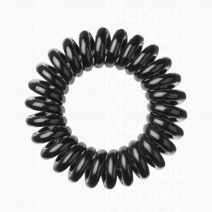 Invisibobble Power True Black - Élastique Spirale Extra Fort pour Cheveux Épais