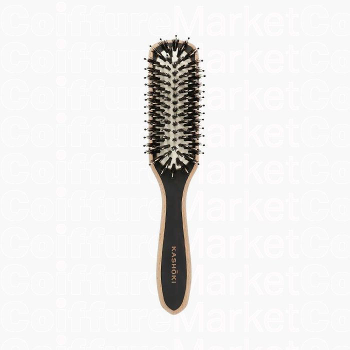 Kashoki Wooden Slim Brush – Brosse Fine en Bois de Hêtre pour Coiffage de Précision