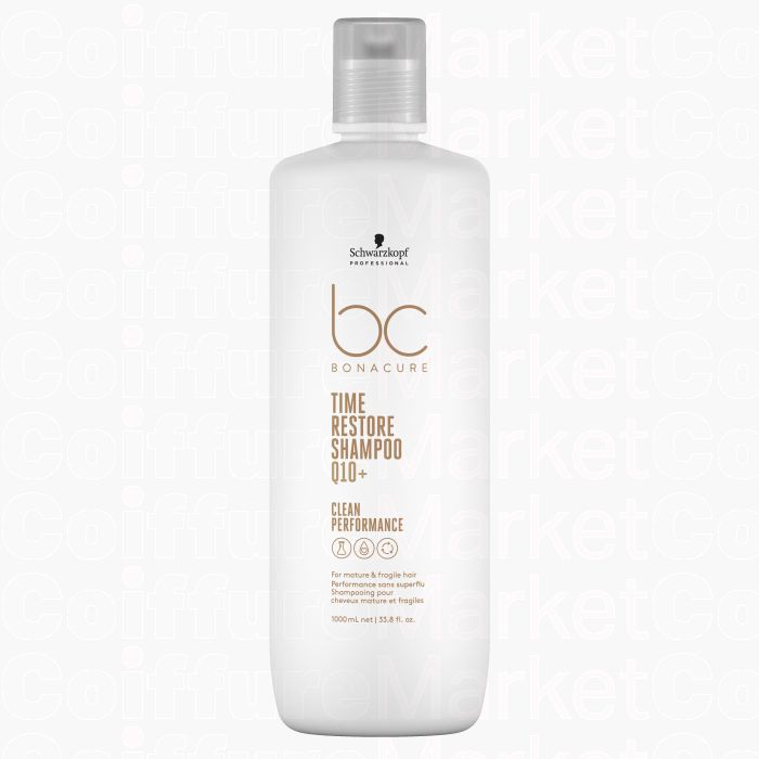 Schwarzkopf BC Time Restore Shampoo 1000ml - Shampooing Anti-Âge Q10+ pour Cheveux Matures