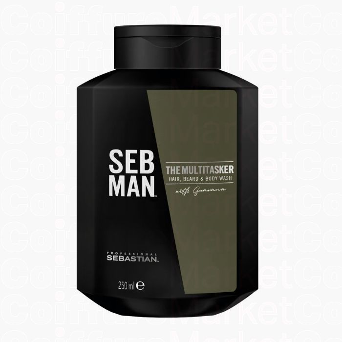 Sebastian Man The Multi-Tasker Hair Body & Beard 250ml - Nettoyant 3en1 Cheveux Barbe Corps