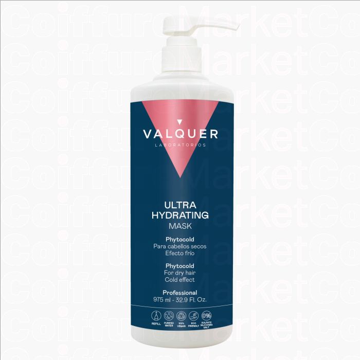Valquer Masque Capillaire ICE Ultra Hydratant 1000ml - Effet Rafraîchissant Intense