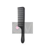 Lussoni Handle Comb 406 – Peigne à Manche Professionnel à Dents Fines pour Cheveux Fins