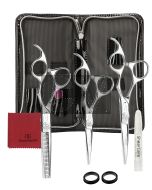 Olivia Garden SilkCut Set de Ciseaux Professionnel 3 Pièces pour Droitiers
