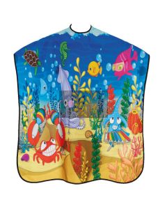 Efalock Cape Enfant Ocean - Protection Professionnelle pour Coupe et Coiffage