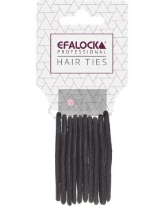 Efalock Élastiques à Cheveux Noirs - Lot de 10 Pièces