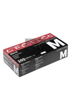 Efalock Gants Nitrile Noirs Non Poudrés Taille M - Protection Professionnelle