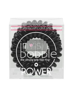Invisibobble Power True Black - Élastique Spirale Extra Fort pour Cheveux Épais