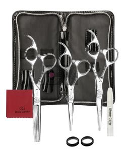Olivia Garden SilkCut Set de Ciseaux Professionnel 3 Pièces pour Droitiers