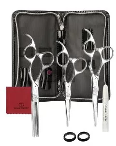 Olivia Garden SilkCut Set de Ciseaux Professionnel 3 Pièces pour Droitiers