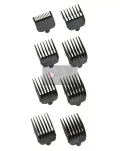 Wahl Set de Peignes de Coupe Professionnels en Plastique - 8 Hauteurs (3-25mm)
